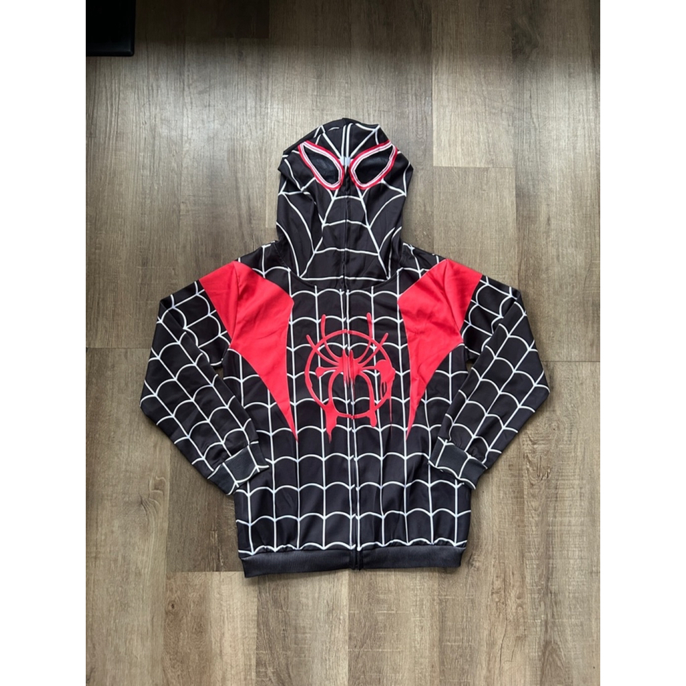 Boys Spider-Man inspired THOMBASE Hoodie Black Red Size 150